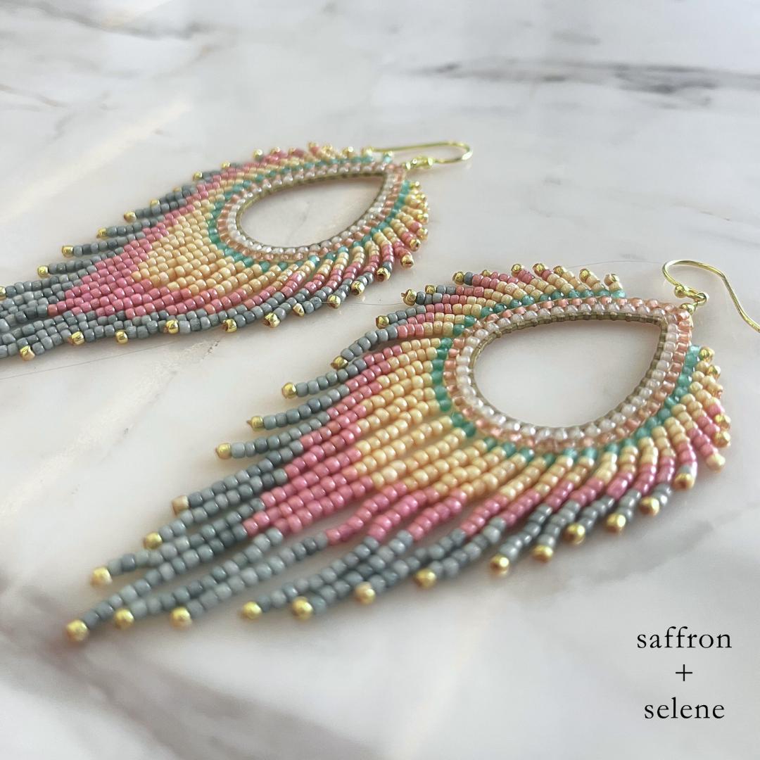 Lightweight pastel fringe earrings with elegant movement