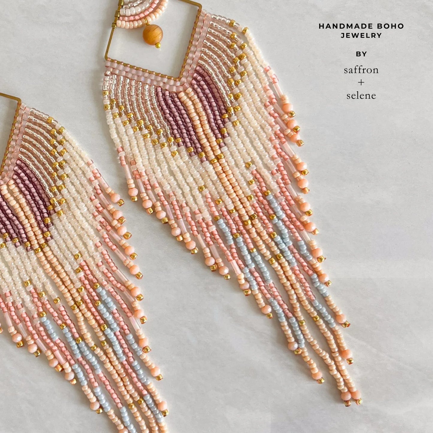 pale pink fringe earrings for boho gypsy cowgirl glam style